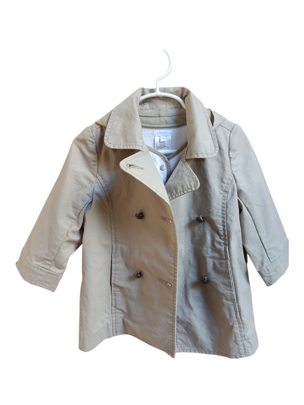Jacadi Beige Double-Breasted Pea Coat for Kids